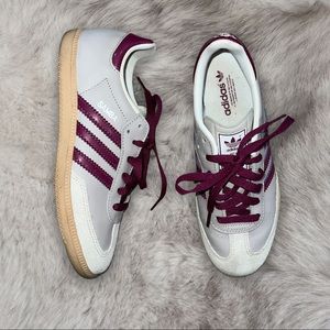 Adidas Samba Gray and Burgundy/Purple